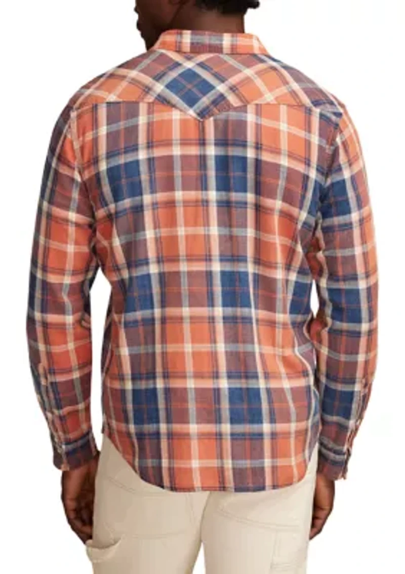 Long Sleeve Indigo Plaid Western Shirt