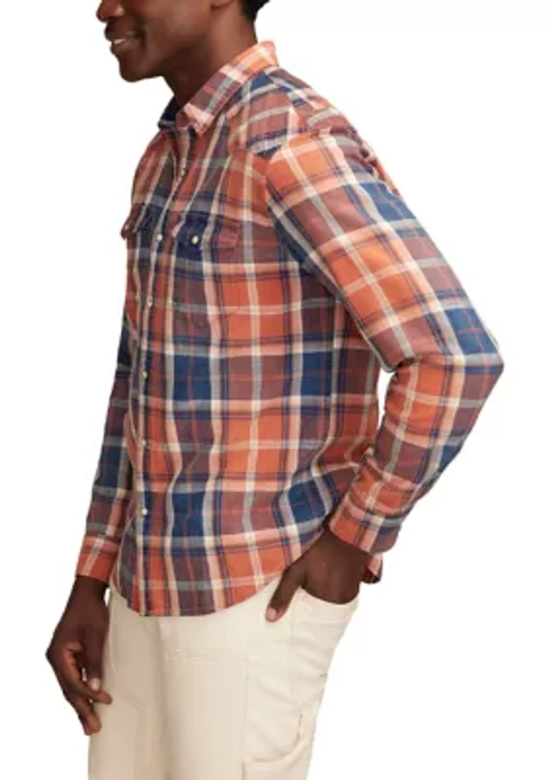 Long Sleeve Indigo Plaid Western Shirt