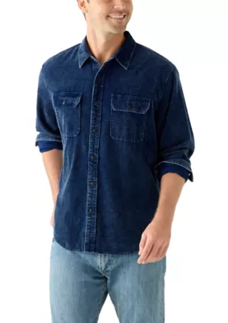 Indigo Corduroy Utility Shirt