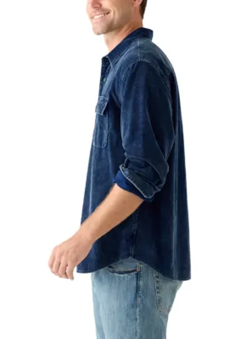 Indigo Corduroy Utility Shirt