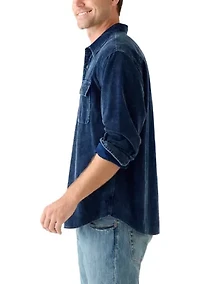 Indigo Corduroy Utility Shirt
