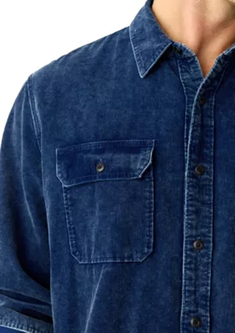 Indigo Corduroy Utility Shirt