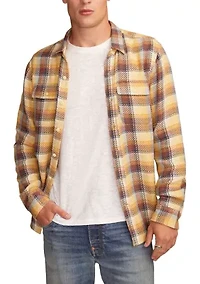 Long Sleeve Herringbone Utility Flannel Shirt