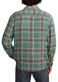 Long Sleeve Herringbone Utility Flannel Shirt