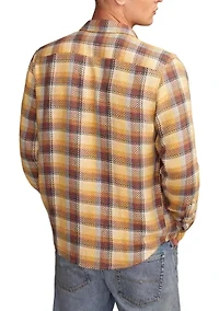 Long Sleeve Herringbone Utility Flannel Shirt