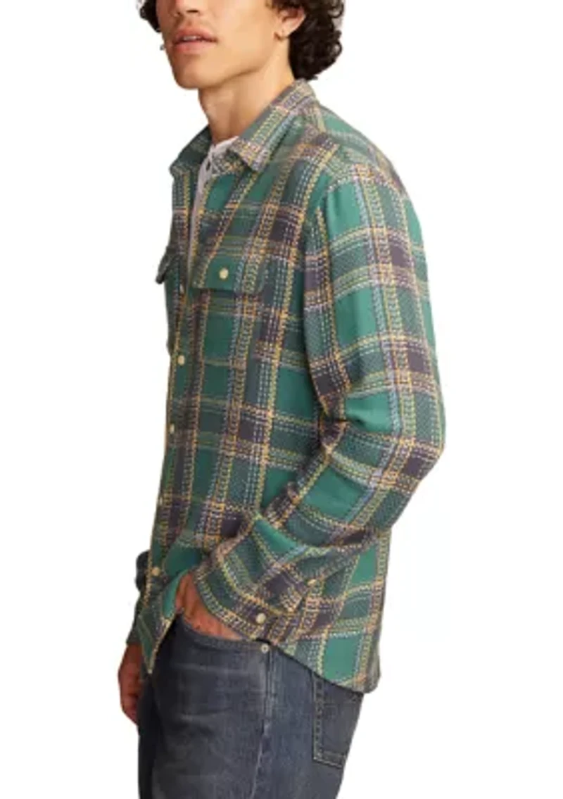 Long Sleeve Herringbone Utility Flannel Shirt