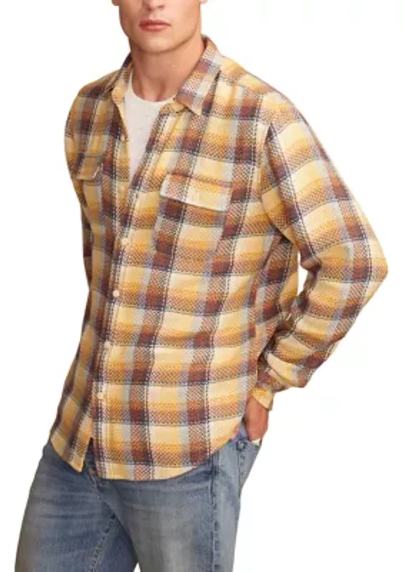 Long Sleeve Herringbone Utility Flannel Shirt