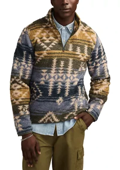 Men's Sherpa Printed 1/4 Zip Jacket