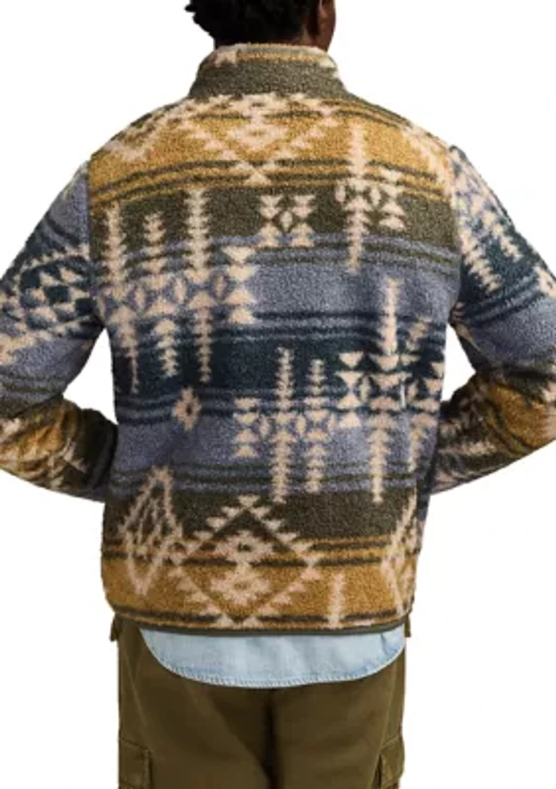 Men's Sherpa Printed 1/4 Zip Jacket