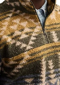 Men's Sherpa Printed 1/4 Zip Jacket