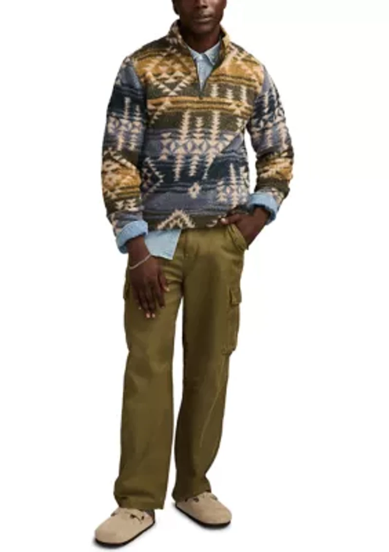 Men's Sherpa Printed 1/4 Zip Jacket