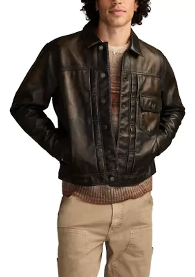 Men's Distressed Leather Trucker