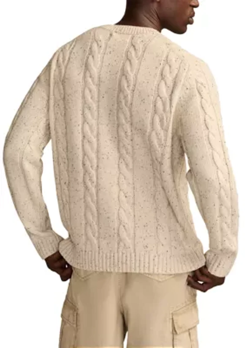 Men's Nep Cable V-Neck Sweater