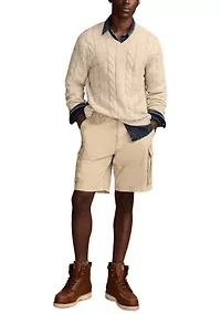 Men's Nep Cable V-Neck Sweater