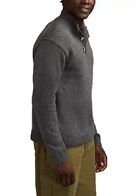 Men's Nep Button 1/4 Mock Neck Sweater