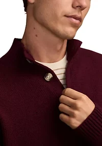 Men's Nep Button 1/4 Mock Neck Sweater