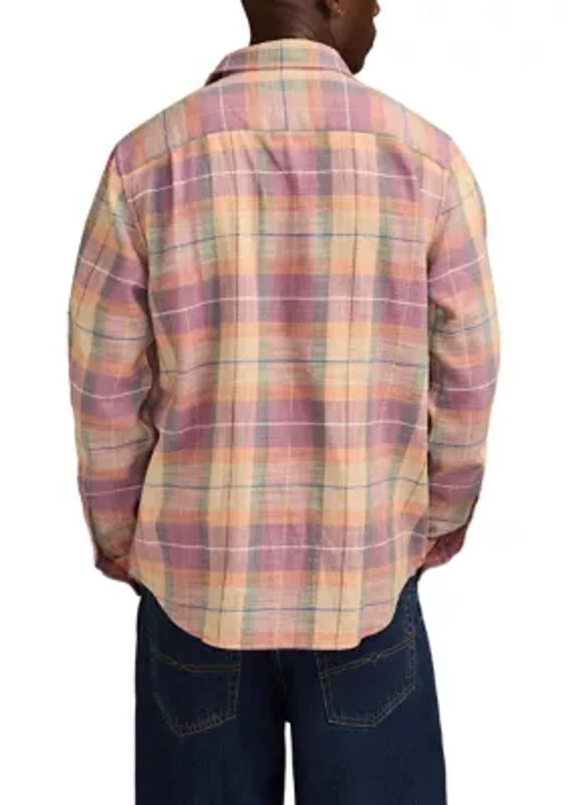 Men's Long Sleeve Slub Plaid Utility Shirt