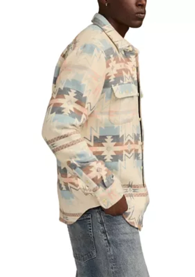 Men's Long Sleeve Jacquard Utility Shirt