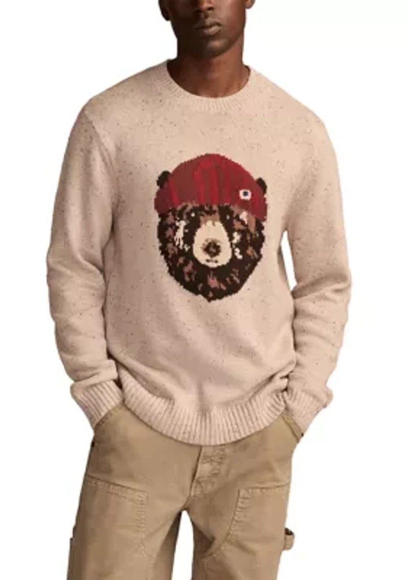 Men's Bear Graphic Crew Sweater