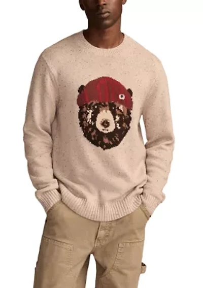 Men's Bear Graphic Crew Sweater
