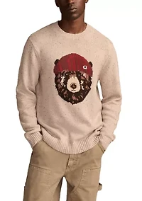 Men's Bear Graphic Crew Sweater