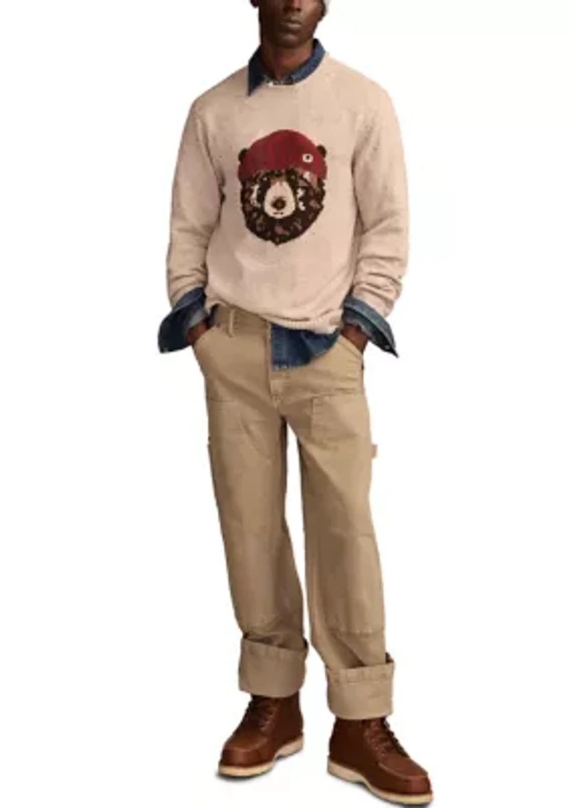 Men's Bear Graphic Crew Sweater