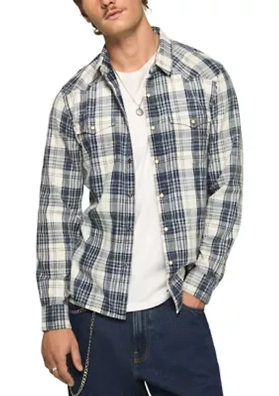 Long Sleeve Plaid Western Shirt