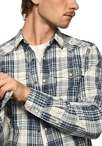 Long Sleeve Plaid Western Shirt