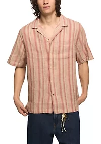 Men's Linen Camp Collar Shirt