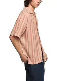 Men's Linen Camp Collar Shirt