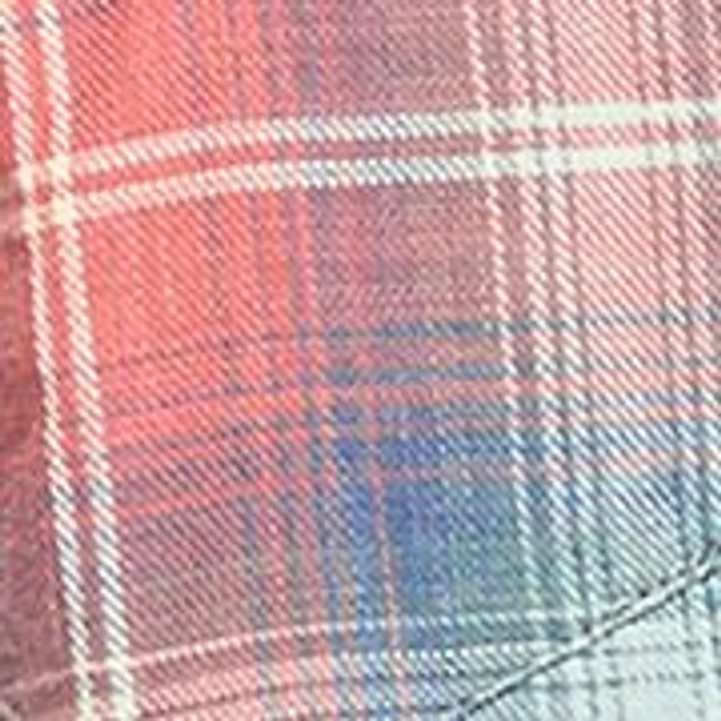 Acid Wash Western Plaid Shirt