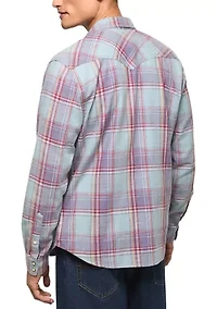 Acid Wash Western Plaid Shirt