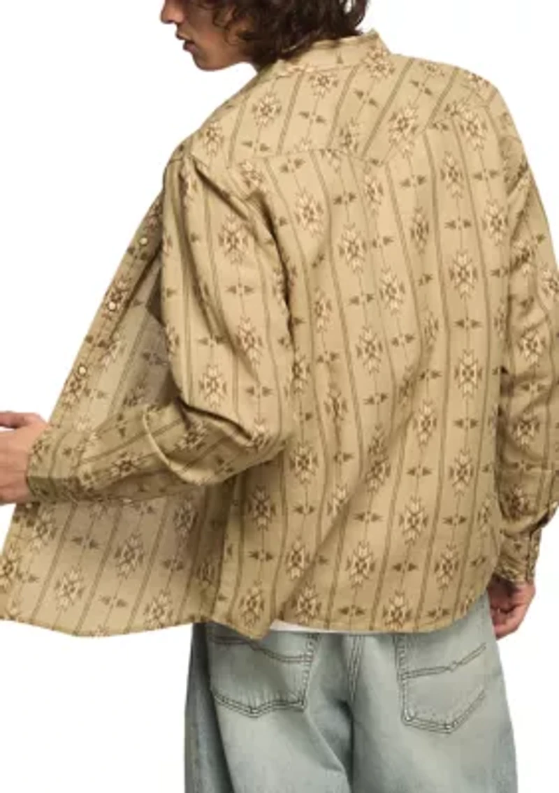 Long Sleeve Print Western Shirt