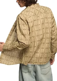 Long Sleeve Print Western Shirt