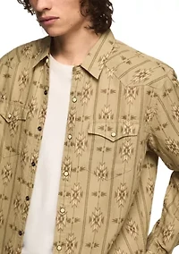 Long Sleeve Print Western Shirt