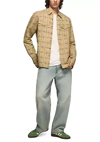 Long Sleeve Print Western Shirt