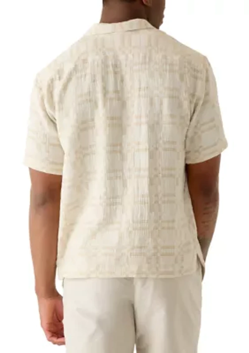 Men's Short Sleeve Untucked Camp Collar Shirt