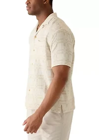 Men's Short Sleeve Untucked Camp Collar Shirt