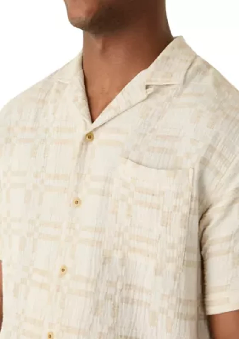 Men's Short Sleeve Untucked Camp Collar Shirt
