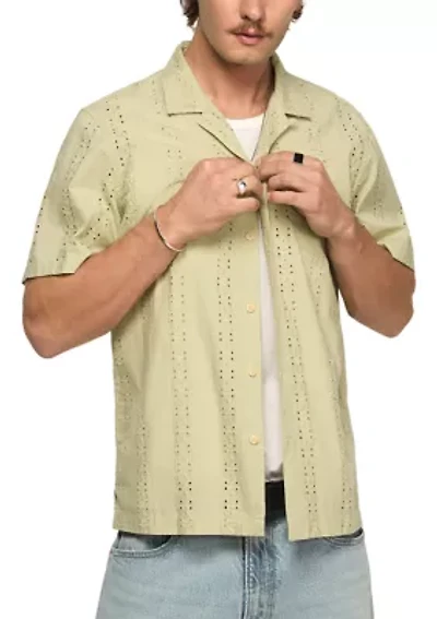 Men's Eyelet Camp Collar Shirt