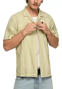 Men's Eyelet Camp Collar Shirt