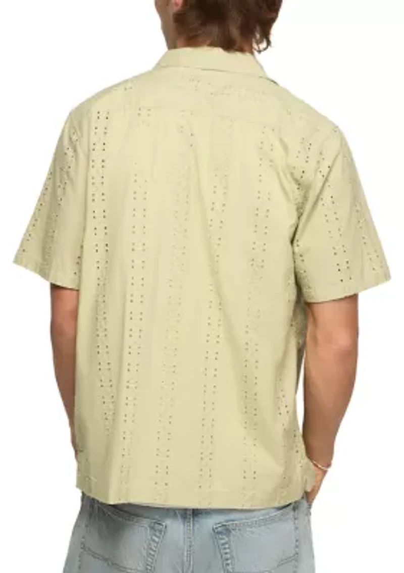 Men's Eyelet Camp Collar Shirt