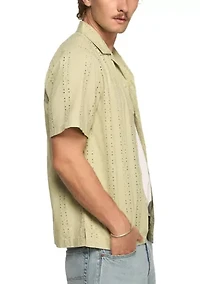 Men's Eyelet Camp Collar Shirt