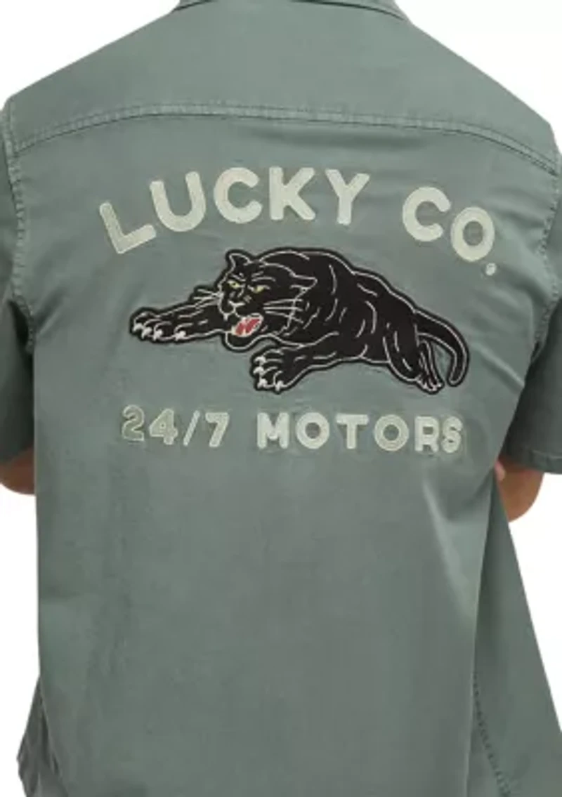 Panther Moto Embroidered Graphic Shirt