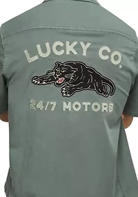 Panther Moto Embroidered Graphic Shirt