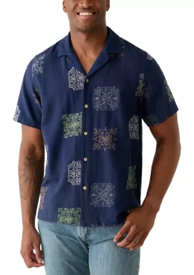 Men's Short Sleeve Novelty Camp Collar Shirt