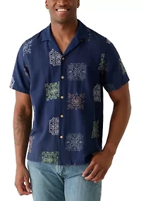 Men's Short Sleeve Novelty Camp Collar Shirt