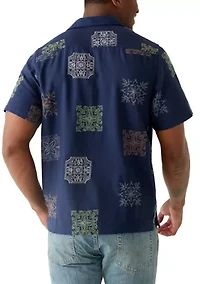 Men's Short Sleeve Novelty Camp Collar Shirt
