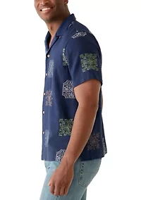 Men's Short Sleeve Novelty Camp Collar Shirt