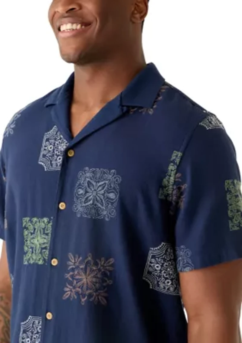 Men's Short Sleeve Novelty Camp Collar Shirt